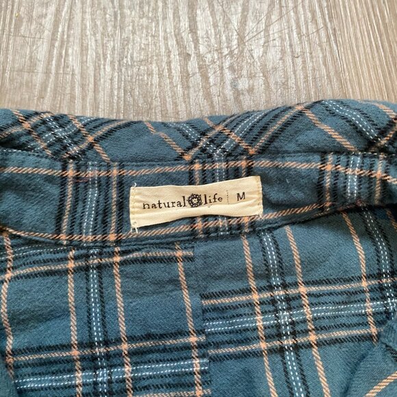 Natural Life Oversized Green Plaid Flannel Button Down - Picture 3 of 3